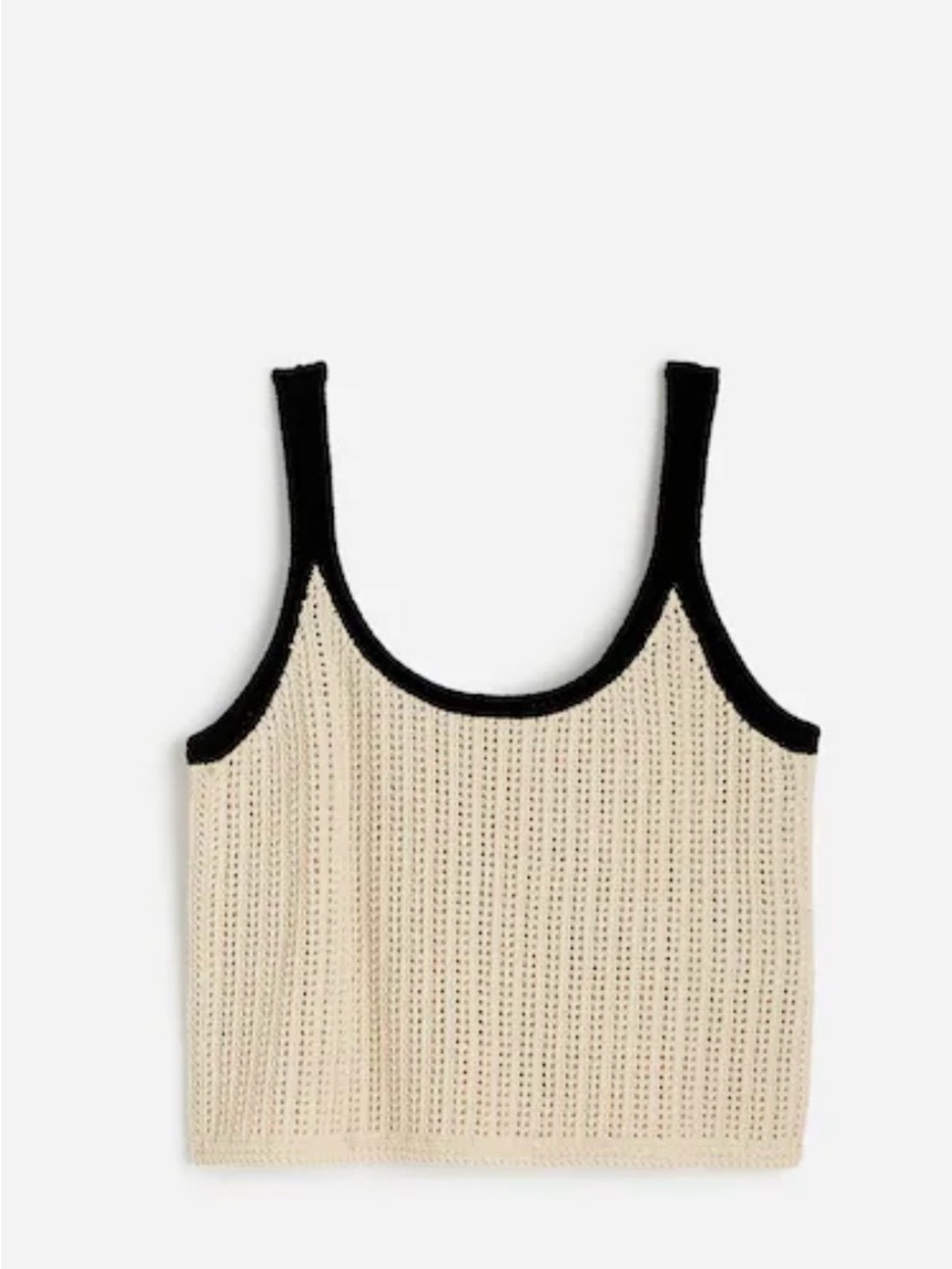 Madewell Cream Knit Tank Top with Black Trim - Women's medium
